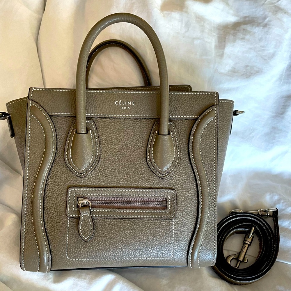 Céline NANO Luggage In drummed calfskin Souris